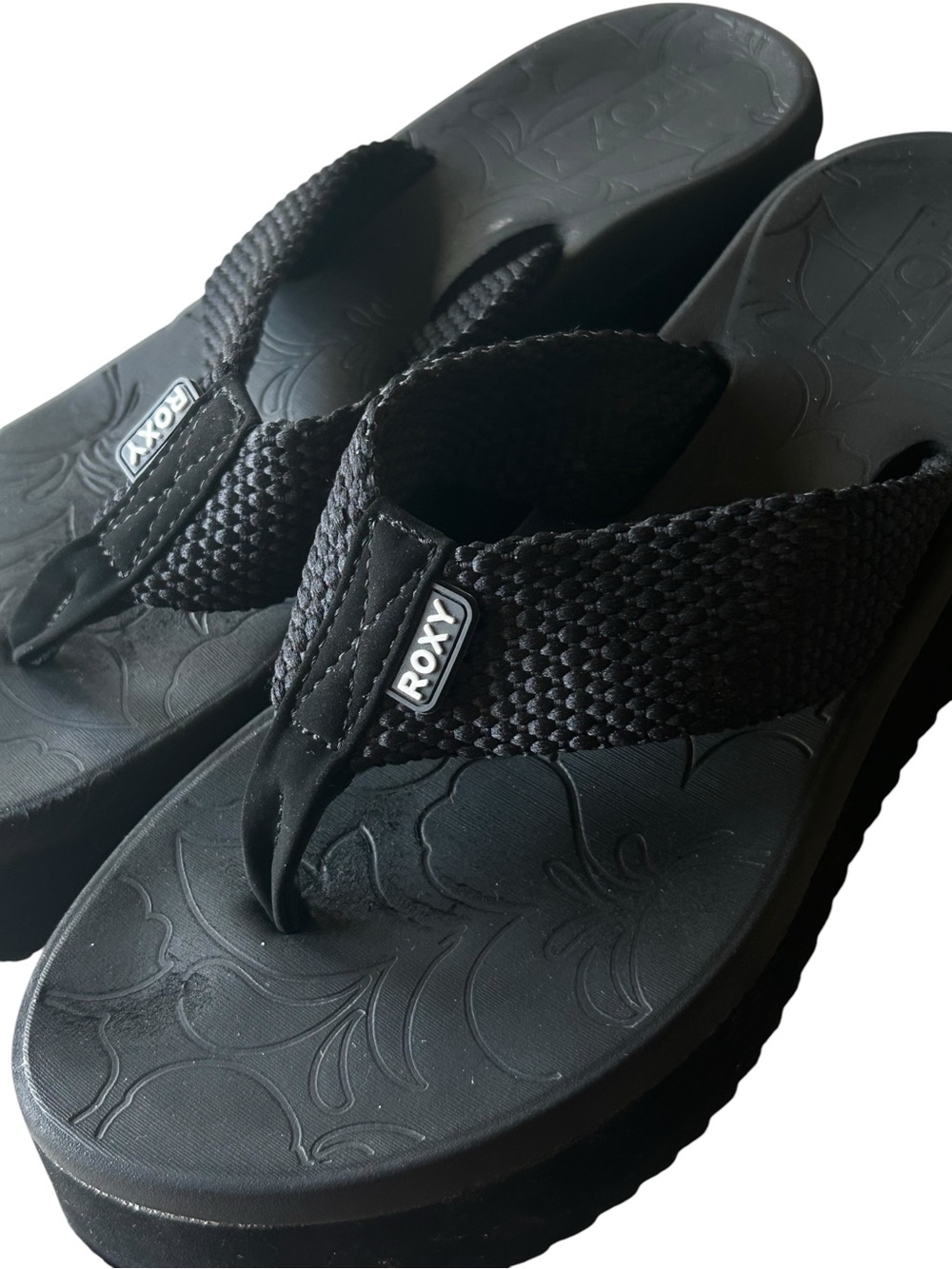 Roxy KALLI II Thick Platform Wedge Sandals Black Slip On Size 11 - Picture 4 of 14